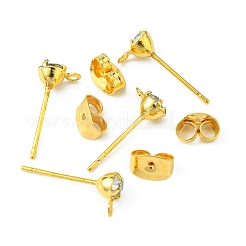 30Pcs Brass Stud Earring Findings&nbsp;KK-FS0001-13