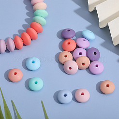 180Pcs 6 Colors Rondelle Food Grade Eco-Friendly Silicone Abacus Beads&nbsp;SIL-CA0003-15