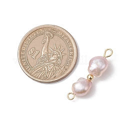 Natural Pearl Potato Beaded Connector Charms&nbsp;PALLOY-JF04902