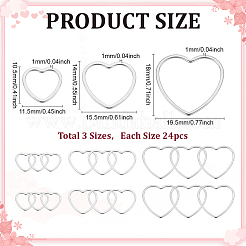 72Pcs 3 Styles 304 Stainless Steel Linking Ring&nbsp;STAS-ME0002-38
