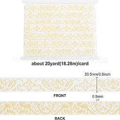 Ethnic Style Embroidery Polycotton Ribbons&nbsp;OCOR-WH0066-22B