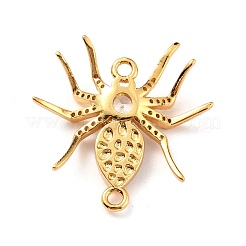 Rack Plating Brass Micro Pave Cubic Zirconia Connector Charms&nbsp;KK-F833-05G