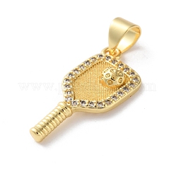 Rack Plating Brass Micro Pave Cubic Zirconia Pendants&nbsp;X-KK-Z079-02G
