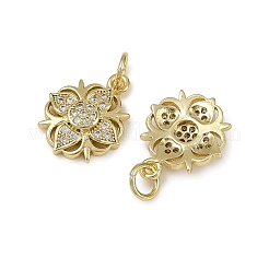 Brass Micro Pave Cubic Zirconia Pendants&nbsp;KK-I358-063G-L