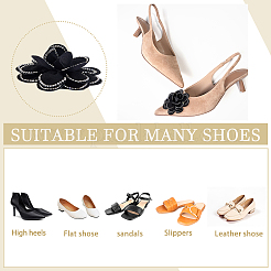2Pcs Flower Polyester Shoe Buckle Clips&nbsp;DIY-HS0002-13A