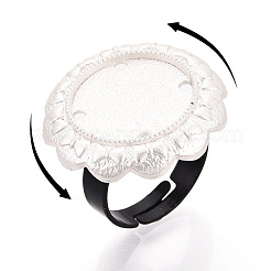 Adjustable Flower Alloy & Iron Bezel Cup Ring Base with Rotatable Tray&nbsp;MAK-T012-07S