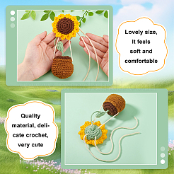 Crochet Sunflower Hanging Ornament&nbsp;AJEW-WH0475-35