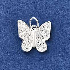 925 Sterling Silver Micro Pave Cubic Zirconia Pendants&nbsp;STER-D309-01F-S