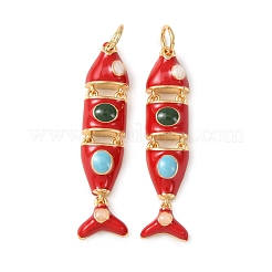 Brass Enamel Pendants&nbsp;KK-C143-44A-G