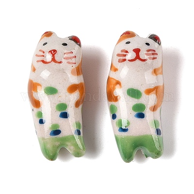 Hand-Painted Porcelain Beads&nbsp;PORC-R001-01F-1