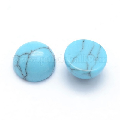 Synthetic Turquoise Cabochons&nbsp;G-P393-R13-6mm-1