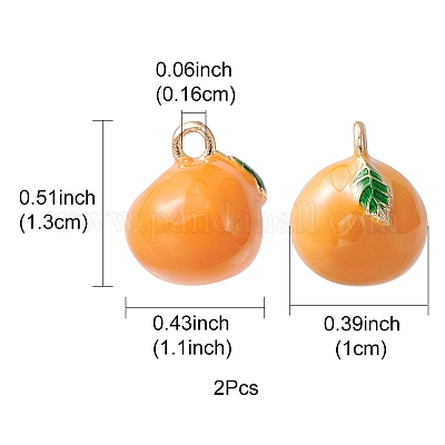 2Pcs Brass Enamel Charms&nbsp;KK-YW0001-94-1