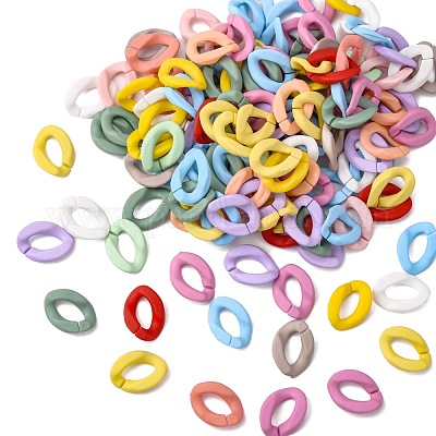 Opaque Spray Painted Acrylic Linking Rings&nbsp;OACR-S036-001A-I-2-1