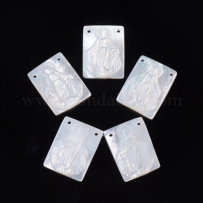 Natural White Shell Pendants&nbsp;SSHEL-D083-28-1