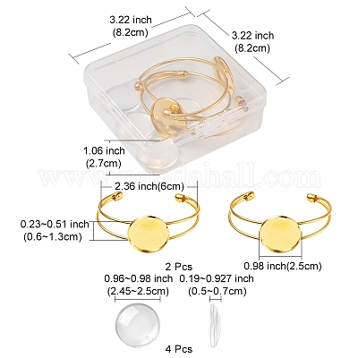 DIY Blank Dome Bangle Making Kit&nbsp;DIY-FS0003-50G-1