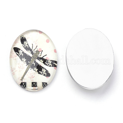Flatback Glass Cabochons&nbsp;X-GGLA-S034-25x18-007-1
