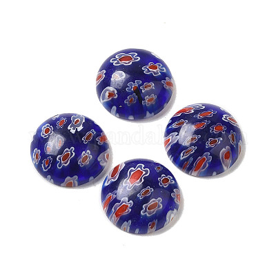 Handmade Millefiori Glass Cabochons&nbsp;LAMP-H063-01C-1