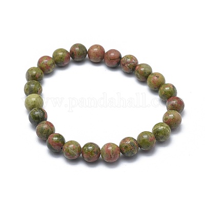 Natural Unakite Bead Stretch Bracelets&nbsp;BJEW-K212-A-006-1