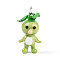 Handmade Lampwork Cartoon Radish Pendants, Yellow Green, 36.5~39.5x19~19.5x15.5~17.5mm, Hole: 2.8~3.2x2.8~3.2mm