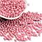 Baking Paint Glass Seed Beads, Bicone, Flamingo, 4.5x3.5mm, Hole: 1.4mm, about 5625pcs/pound