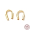 Rhodium Plated 925 Sterling Silver Wire Guardians, Real 18K Gold Plated, 5.5x4.5x1mm, Hole: 0.6mm