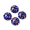 Handmade Millefiori Glass Cabochons, Half Round, Medium Blue, 16x6.5mm
