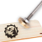 Stamping Embossing Soldering Brass with Stamp, for Cake/Wood, Mountain Pattern, 30mm