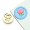 Round Brass Stamp Heads, Golden, Flower, 25mm