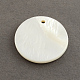 Flat Round Sea Shell Charms&nbsp;SSHEL-R025-6mm-2