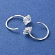 999 Fine Silver Micro Pave Clear Cubic Zirconia Pull Through Earrings&nbsp;EJEW-P296-28F-S-2