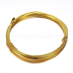 Round Aluminum Craft Wire, for DIY Arts and Craft Projects, Gold, 9 Gauge, 3mm, 5m/roll(16.4 Feet/roll)