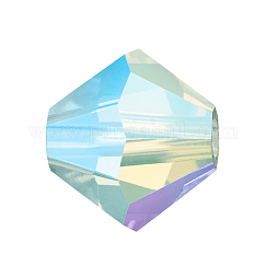 Preciosa&reg Crystal Beads, Czech Crystal, Bicone(451 69 302 Rondelle), 51000 20000 Chrysolite Opal AB 2x, 4mm, Hole:0.8mm