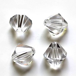 Imitation Austrian Crystal Beads, Grade AAA, K9 Glass, Faceted, Bicone, Clear, 3x3mm, Hole: 0.7~0.9mm