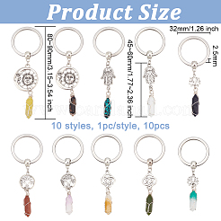 Bullet Natural & Synthetic Gemstone Pendant Keychain&nbsp;KEYC-AB00011