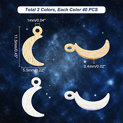 80Pcs 2 Colors Brass Charms&nbsp;KK-FH0003-73