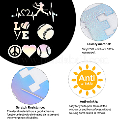 8 Sheets 4 Style Heart & Tennis Pattern Laser Style PET Waterproof Self-Adhesive Stickers&nbsp;STIC-GF0001-02C