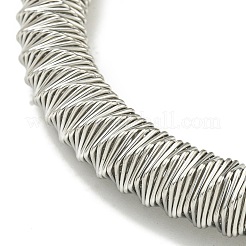 Non-Tarnish Adjustable 304 Stainless Steel Twist Spring Wire Bracelets&nbsp;BJEW-H617-12P
