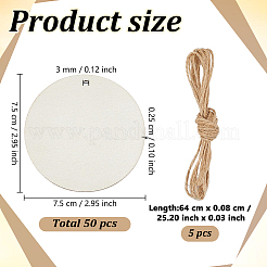 50Pcs Unfinished Wood Big Pendants&nbsp;WOOD-GO0001-31
