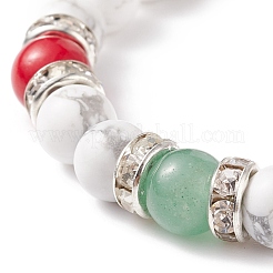 Natural Green Aventurine & Howlite & Mashan Jade Stretch Bracelet&nbsp;BJEW-TA00149