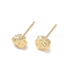 Nuggets Brass Stud Earrings&nbsp;EJEW-F403-01G