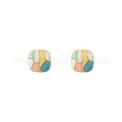 Square Alloy Enamel Stud Earrings&nbsp;FS-WGE8221-01