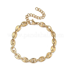 304 Stainless Steel Coffee Bean Chain Bracelets for Women&nbsp;BJEW-B169-02G