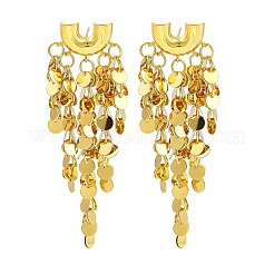 Glitter Brass Tassel Glossy Flakes Stud Earrings&nbsp;EJEW-Q391-18G
