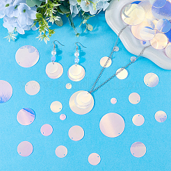 300pcs 5 Styles Iridescent PVC Paillette/Sequins Pendants&nbsp;PVC-SC0001-10