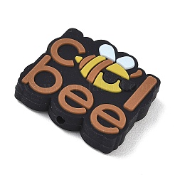 Bees Themed Food Grade Eco-Friendly Silicone Focal Beads&nbsp;SIL-L008-02D