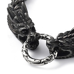 304 Stainless Steel Dragon Head Cuban Link Chains Bracelets for Men & Women&nbsp;BJEW-D031-23B