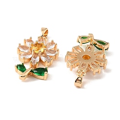 Brass & Clear Cubic Zirconia Pendants&nbsp;KK-G558-11G