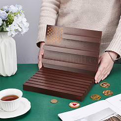 2Pcs 2 Styles Wood Commemorative Coin Storage Slotted Display Stands&nbsp;AJEW-WH0796-59