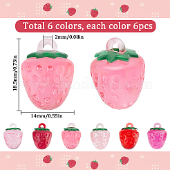 36Pcs 6 Colors Resin Imitation Fruit Pendants&nbsp;RESI-SC0003-17