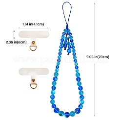 Round Synthetic Moonstone Beaded Mobile Straps&nbsp;HJEW-SW00042-08